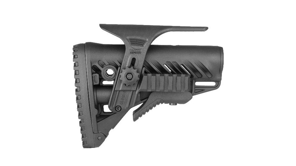 FAB Defense GLR16 with a GCP Cheek Riser and GPCP Picatinny Rail Adaptor, Black, FX-GLR16PCP