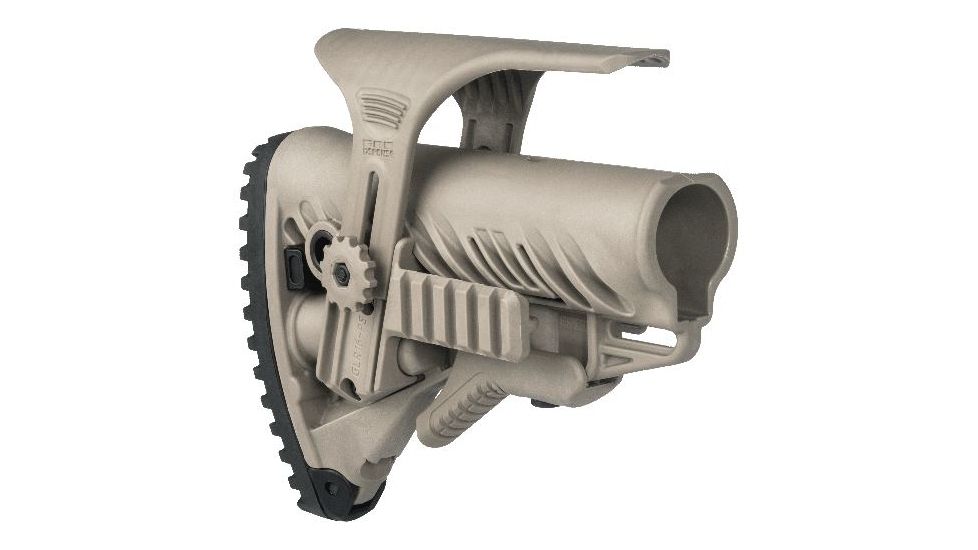 FAB Defense GLR16 with a GCP Cheek Riser and GPCP Picatinny Rail Adaptor, Flat Dark Earth, FX-GLR16PCPT