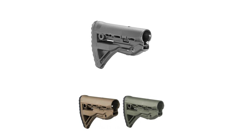 FAB Defense GLSHOCK AR-15/M16/M4 Recoil Reducing Stock Polymer, Black, Flat Dark Earth, OD Green