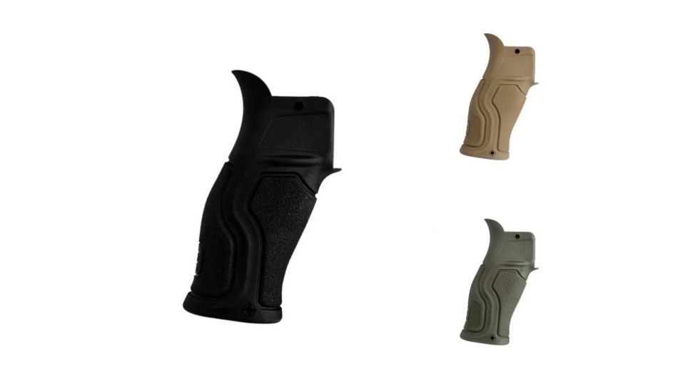 FAB Defense Gradus Rubberized Ergonomic AR Pistol Grip, Black, Flat Dark Earth, OD Green