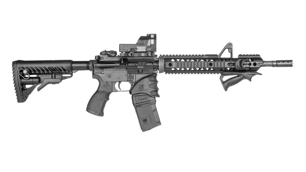 FAB Defense M16 Aluminum Quad Rail Handguard, Extended, Carbine length, Black, FX-NFREX