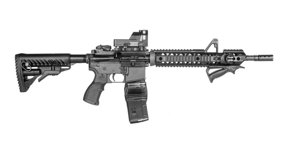 FAB Defense M16 Aluminum Quad Rail Handguard, Extended, Carbine length, Black, FX-NFREX