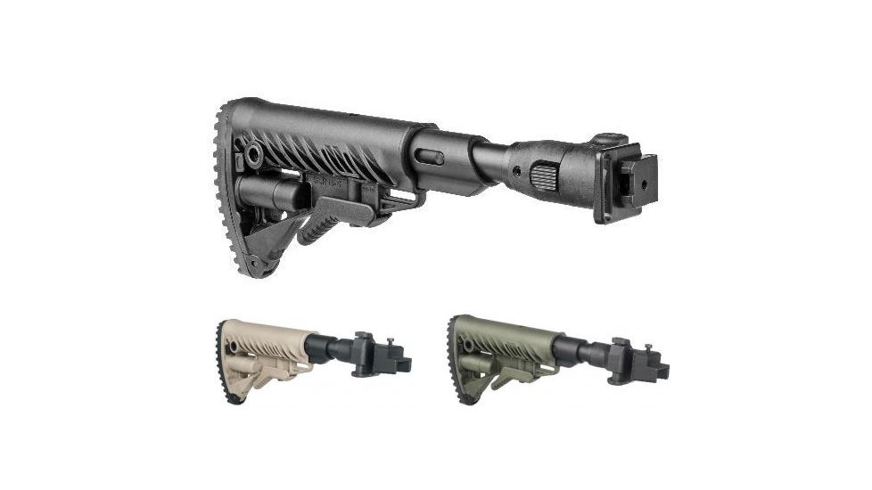 FAB Defense M4 Folding, Collapsible Buttstock for AKS-7U Krinkov, Black, Flat Dark Earth, OD Green