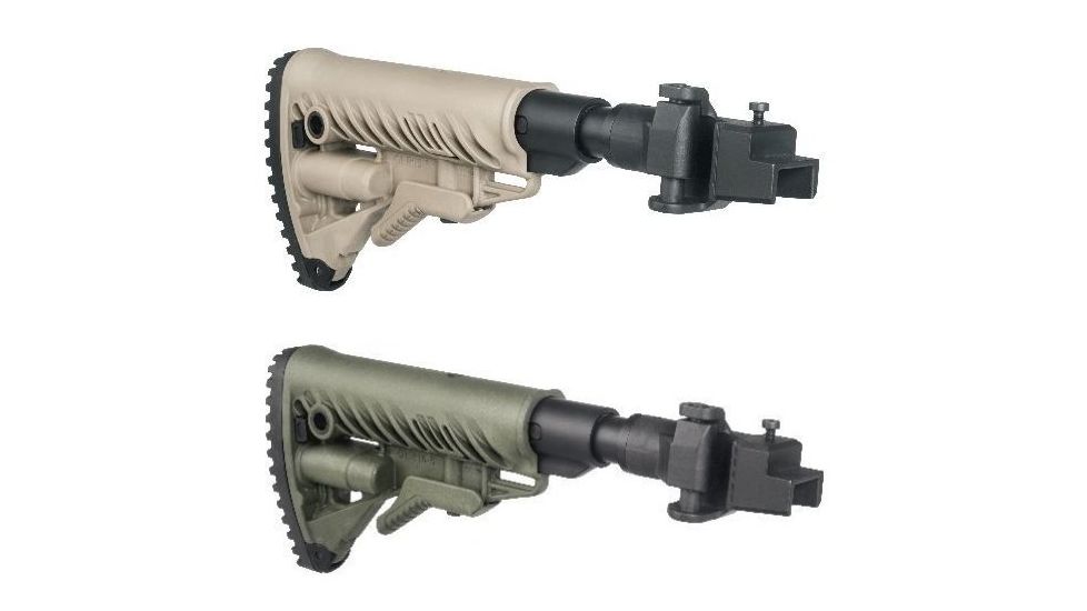 FAB Defense M4 Folding, Collapsible Buttstock w/ Shock Absorber for AK47, Flat Dark Earth, OD Green