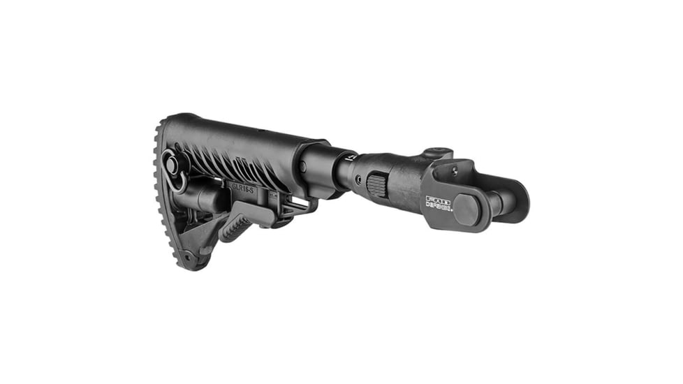 FAB Defense M4 Folding, Collapsible Buttstock w/ Shock Absorber for AK47 - Metal Joint, Black, fx-m4aksbb
