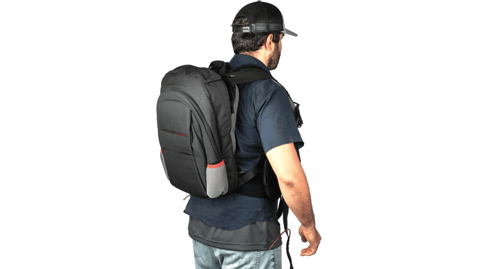 FAB Defense Masada Bulletproof Backpack Full Body Armor/Bulletproof Vest, Level IIIA, Black/Grey/Red, Masada-Val