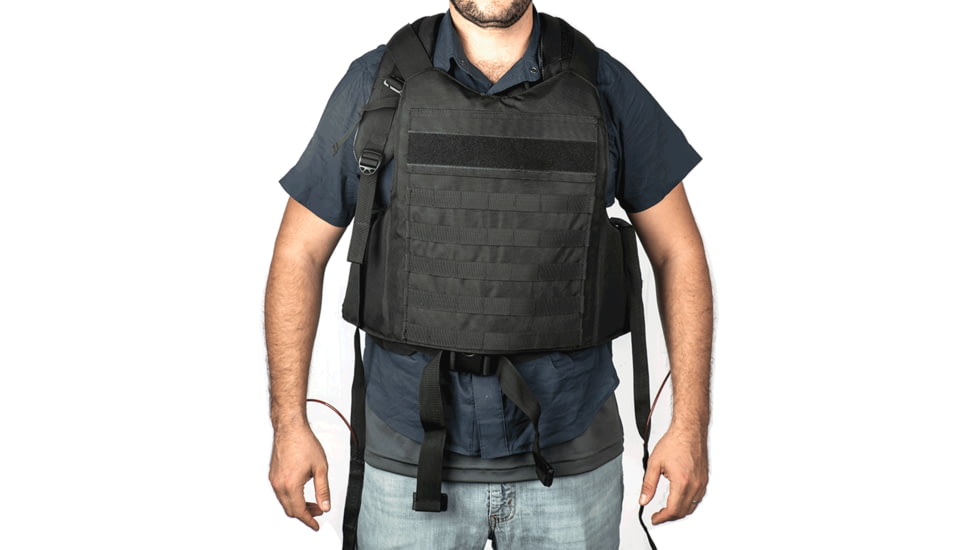FAB Defense Masada Bulletproof Backpack Full Body Armor/Bulletproof Vest, Level IIIA, Black/Grey/Red, Masada-Val