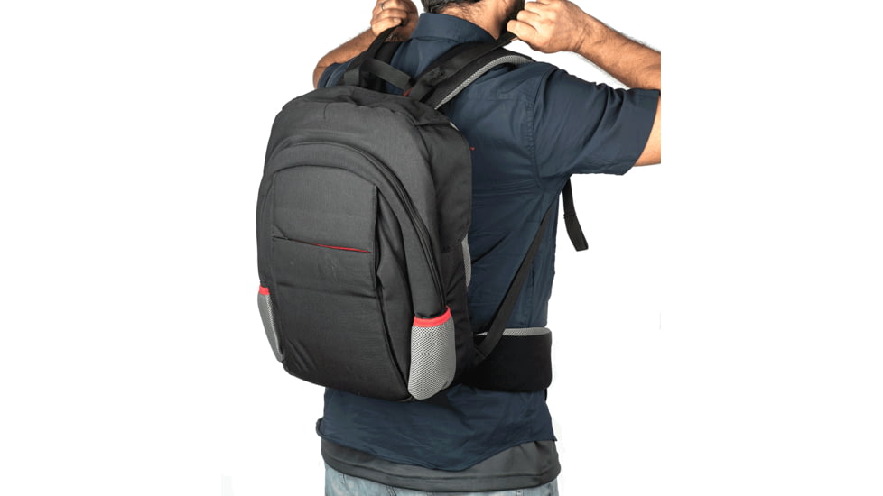 FAB Defense Masada Bulletproof Backpack Full Body Armor/Bulletproof Vest, Level IIIA, Black/Grey/Red, Masada-Val