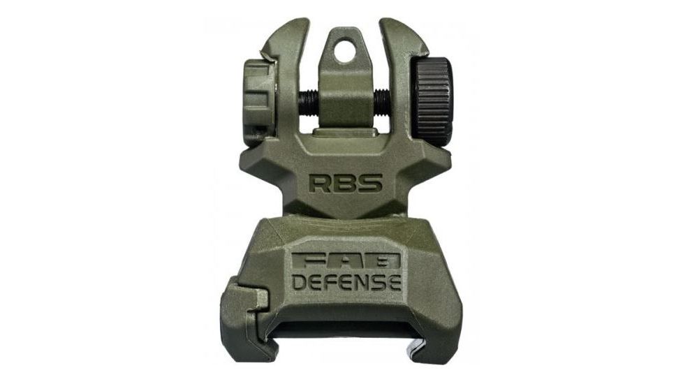 FAB Defense Top Mounted Deployable Rear Sight, Olive Drab Green, FX-RBSG