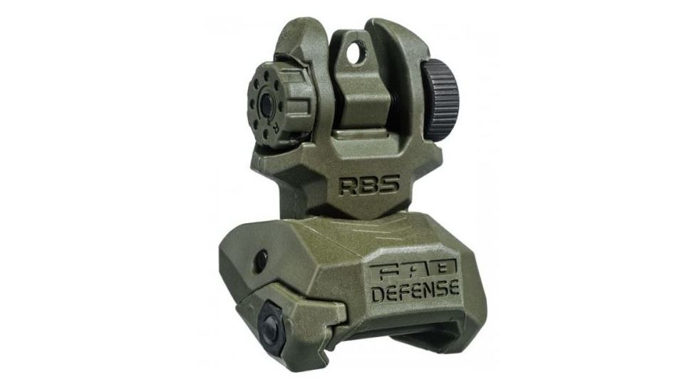 FAB Defense Top Mounted Deployable Rear Sight, Olive Drab Green, FX-RBSG