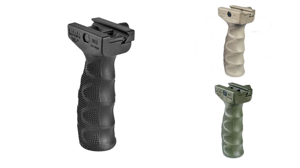 FAB Defense Rubber Over Molded Ergonomic Foregrip, Black, Flat Dark Earth, OD Green