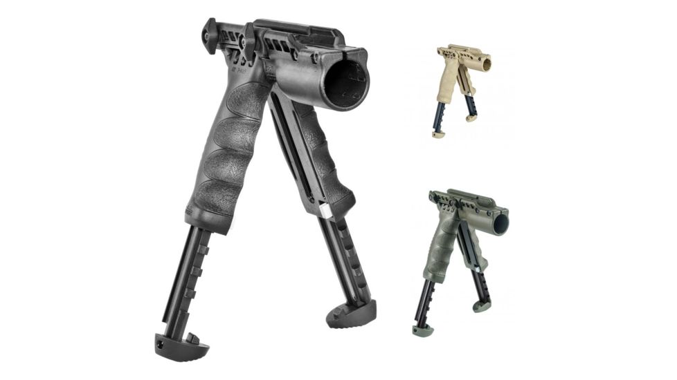 FAB Defense T-POD G2 SL Bipod-Foregrip with 378 Lumen Tactical Light, Black, Flat Dark Earth, OD Green