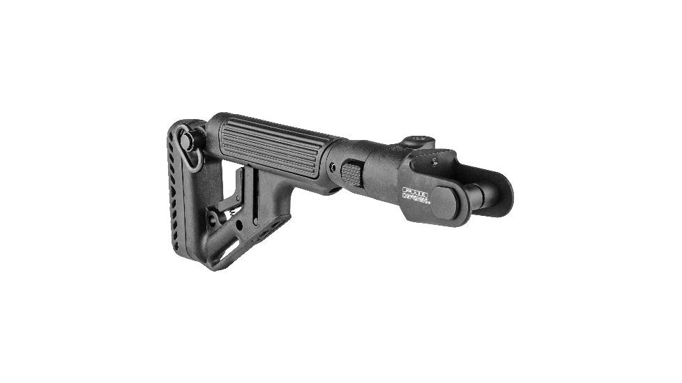 FAB Defense Tactical Folding Buttstock w/ Cheek Riser for AKMS (Polymer Joint), Black fx-uasakms