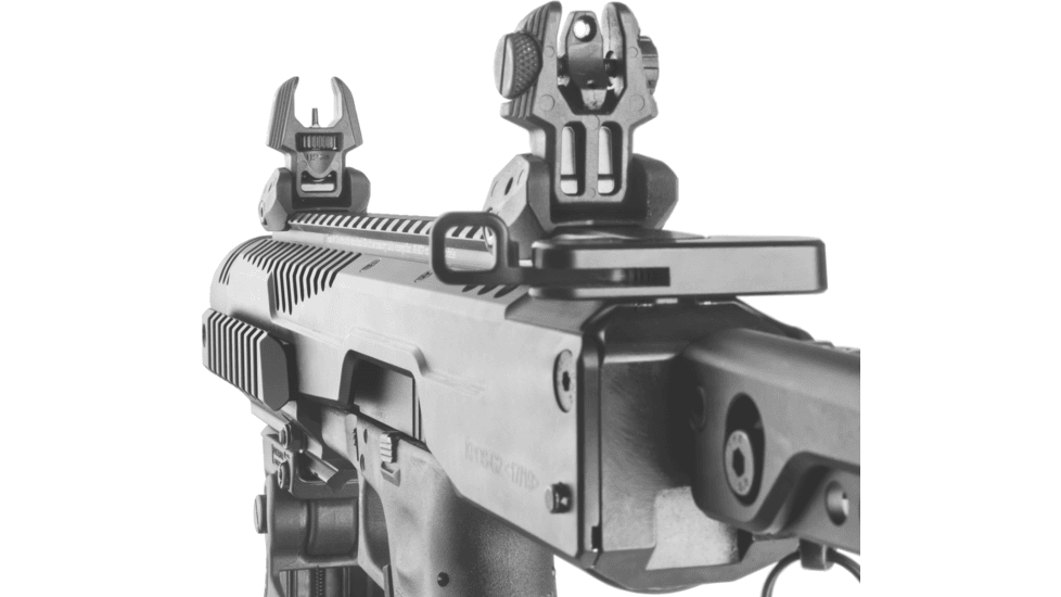 FAB Defense Top Mounted Deployable Front and Rear Sight, Black, FX-FRBSKIT