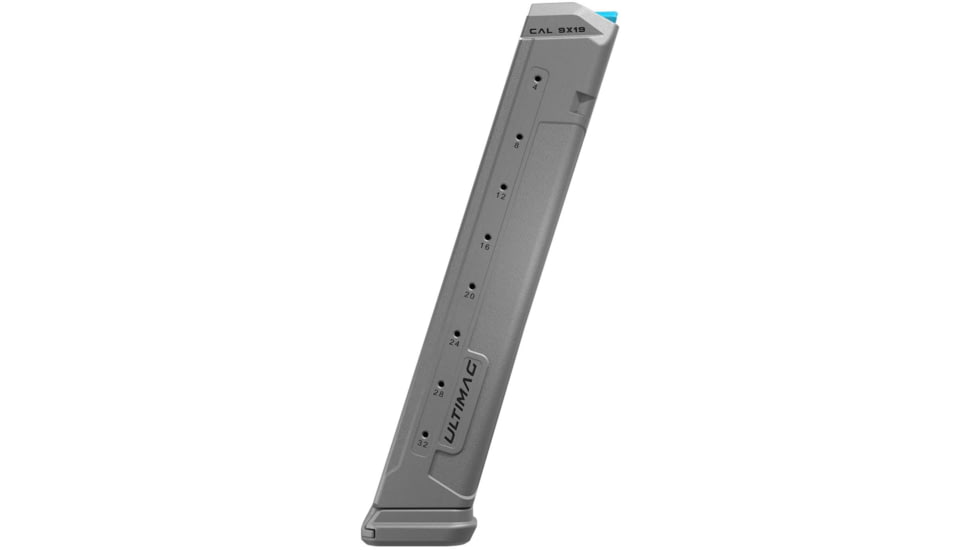 FAB Defense ULTIMAG Glock 19/17 Handguns, 32 Rounds Pistol Magazine, Grey, fx-umagx32gr