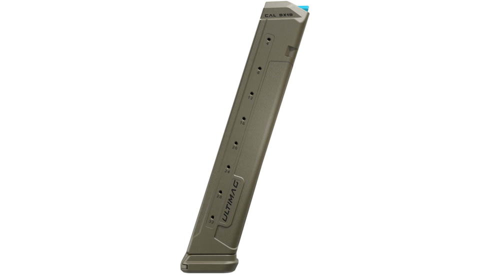 FAB Defense ULTIMAG Glock 19/17 Handguns, 32 Rounds Pistol Magazine, OD Green, fx-umagx32g