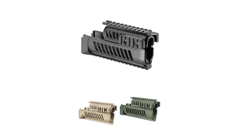 FAB Defense Upper and Lower Handguard Rail System Set for AK47, Black, Flat Dark Earth, OD Green