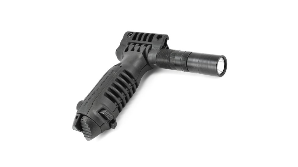 FAB Defense Vertical Foregrip &amp; Bipod w/ Integral Mount for Tactical Light, Black, PodSLB