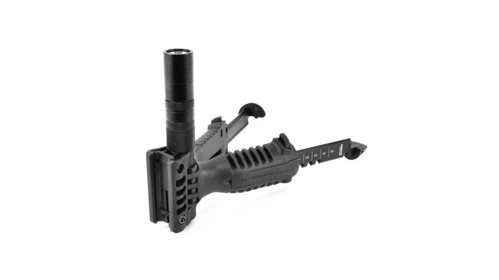 FAB Defense Vertical Foregrip &amp; Bipod w/ Integral Mount for Tactical Light, Black, PodSLB