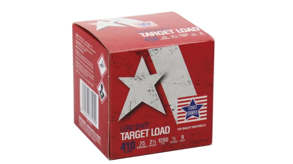PPU Stars &amp; Stripes Target Shotshells 410ga 2-1/2 1/2oz 1200 fps #9 25/ct 3D339E1E, OQCT41009