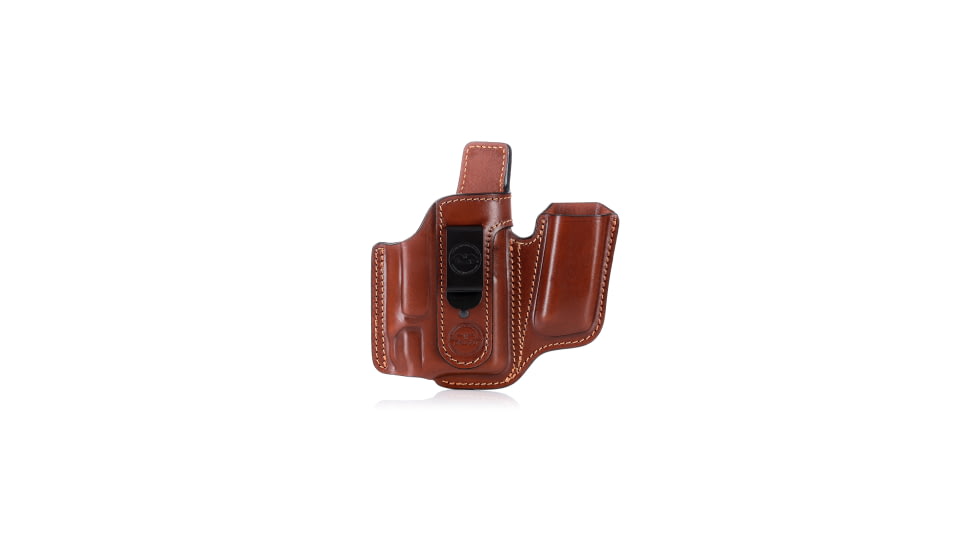 Falco Holsters Appendix Concealed Carry Leather Holster for Guns with Light and with Magazine Pouch, 5971