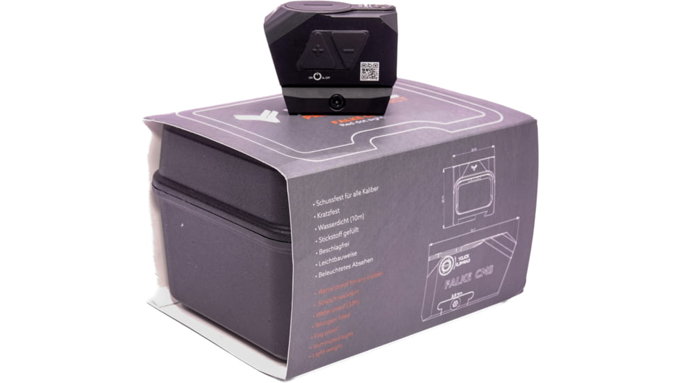 Falke Model CMS 1x25mm Closed Micro Reflex Sight, Clear Visible 3 MOA Dot Reticle, Black, One Size, FAL30-0029