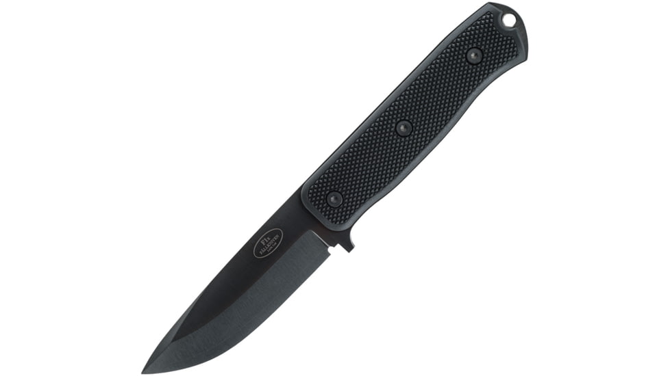 Fallkniven F1x Survival Knife Black, 4 black Tungsten DLC coated laminate cobalt steel, Black textured thermorun handle, F1XB