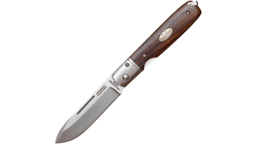 Fallkniven Gentleman's Linerlock Folding Knife, 3in Satin Laminate Cobalt Steel Spear Point Blade, Ironwood Handle, GPDI