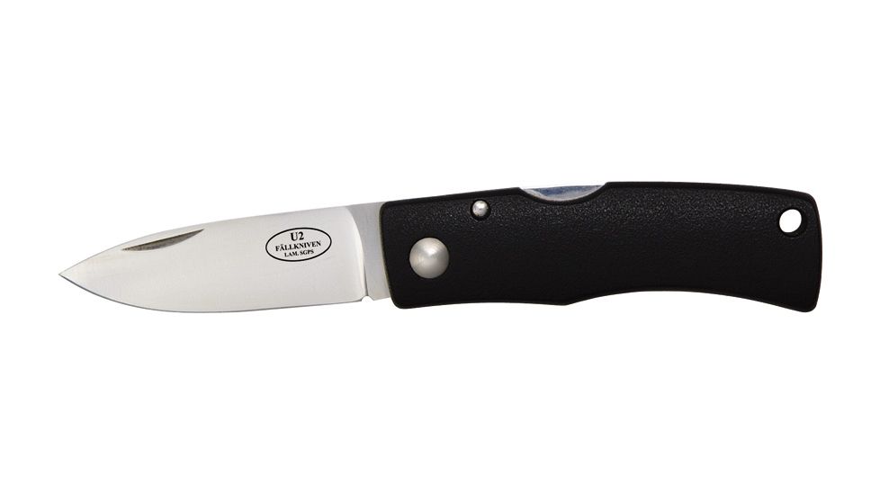 Fallkniven Model U2 Folding Knife,Steel Drop Point, Black Zytel Handle FNU2