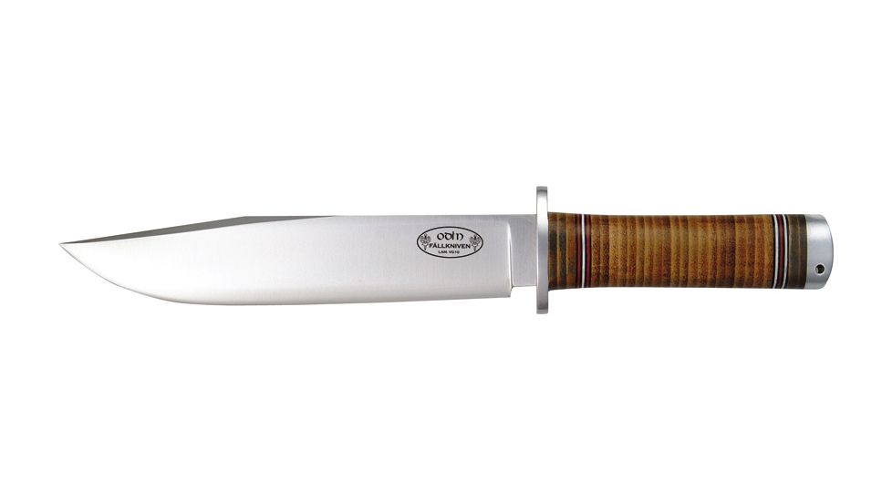 Fallkniven No 2 Odin Fixed Blade Knife, 7.875in, Stainless Blade, Stacked Leather Handle FNNL2