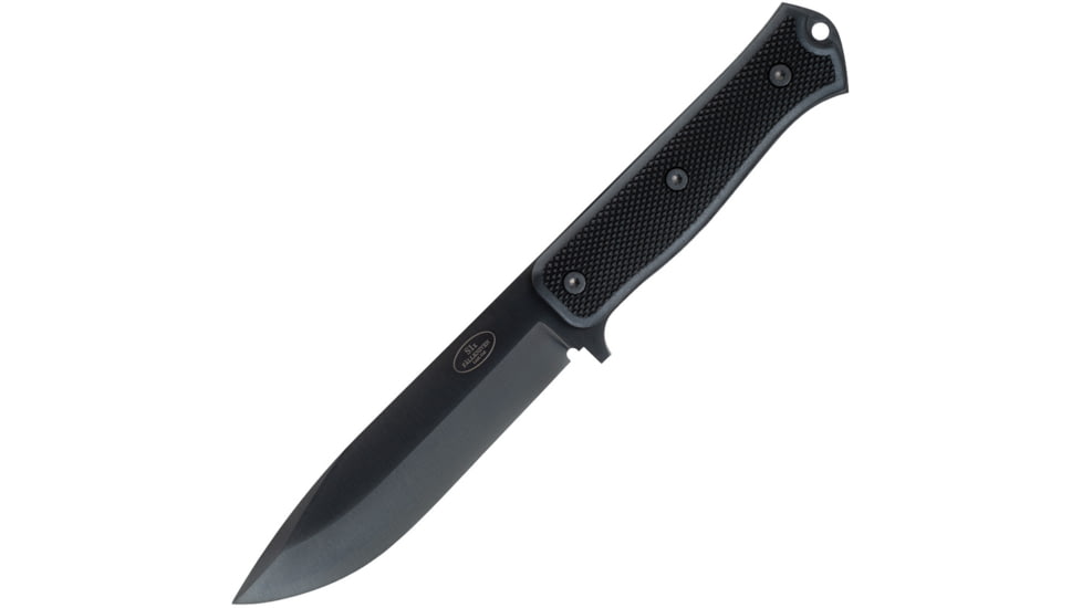 Fallkniven S1x Survival Knife Black, 5 black Tungsten DLC coated laminate cobalt steel, Black textured thermorun handle, S1XB