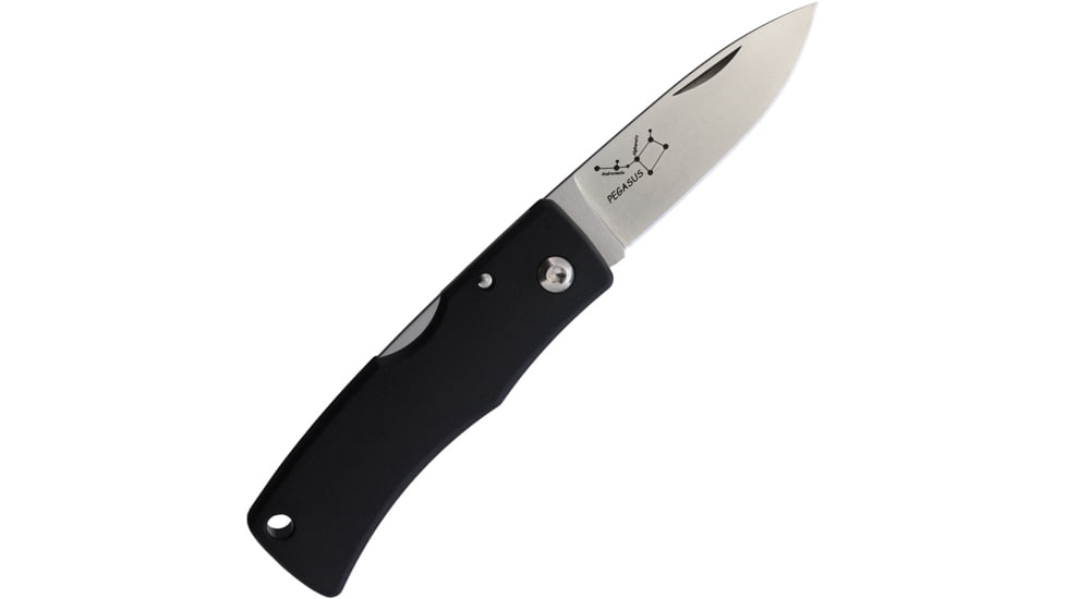 Fallkniven U2 Pegasus Elmax Lockback Folding Knife, 2.5in, Elmax Steel, Satin Blade, Black Grilon Handle, Boxed, U2PE ELMAX