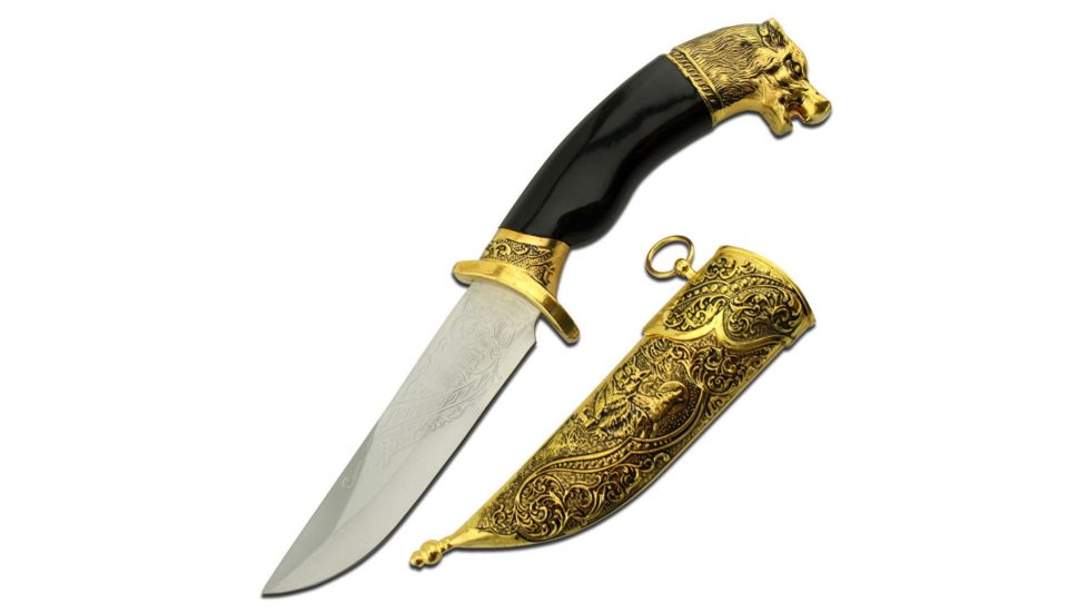 Fantasy Master Fixed Blade, 11.25in, Stainless Steel Blade, Black Nylon Fiber Handle FM-662W