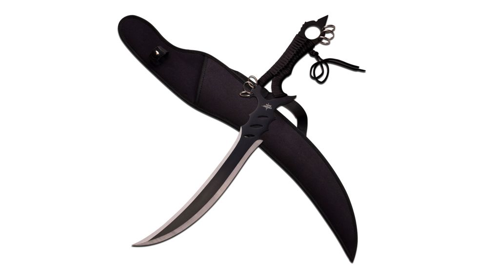 Fantasy Master Fixed Blade, 23.875in, Stainless Steel Blade, Black Nylon Cord Wrapped Handle FM-678BK
