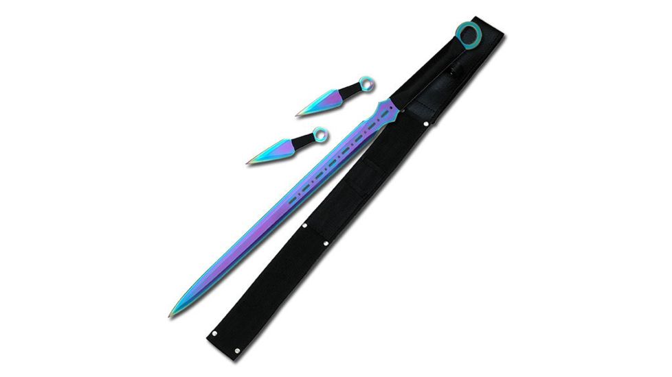 Fantasy Master Fixed Blade, 28in, Stainless Steel Blade, Black Cord Wrapped Full Tang Stainless Steel Handle FM-644DRB