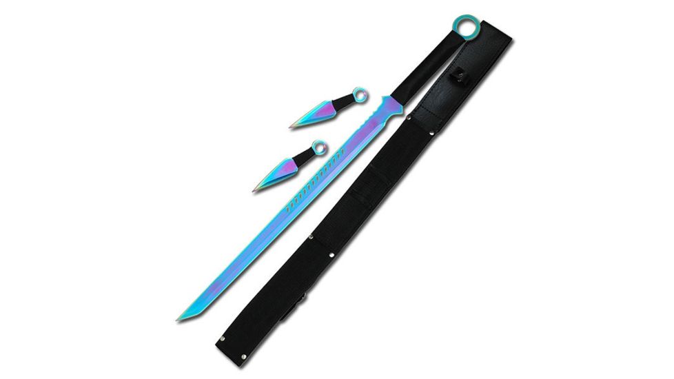 Fantasy Master Fixed Blade, 28in, Stainless Steel Blade, Black Cord Wrapped Full Tang Stainless Steel Handle FM-644TRB
