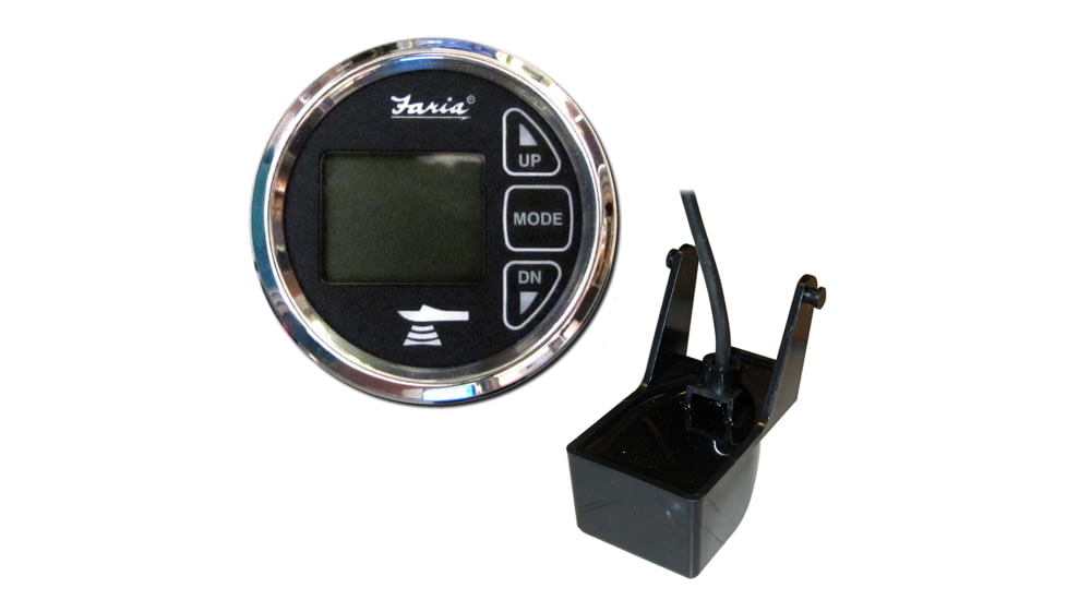 Faria Beede Instruments 2" Dual Depth Sounder w/Air &amp; Water Temp Transom Mount Transducer - Chesapeake SS Black 74662