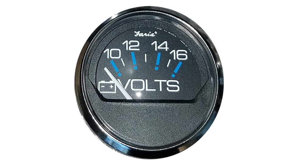 Faria Beede Instruments Black SS 2" Voltmeter 10-16 VDC Chesapeake 54635