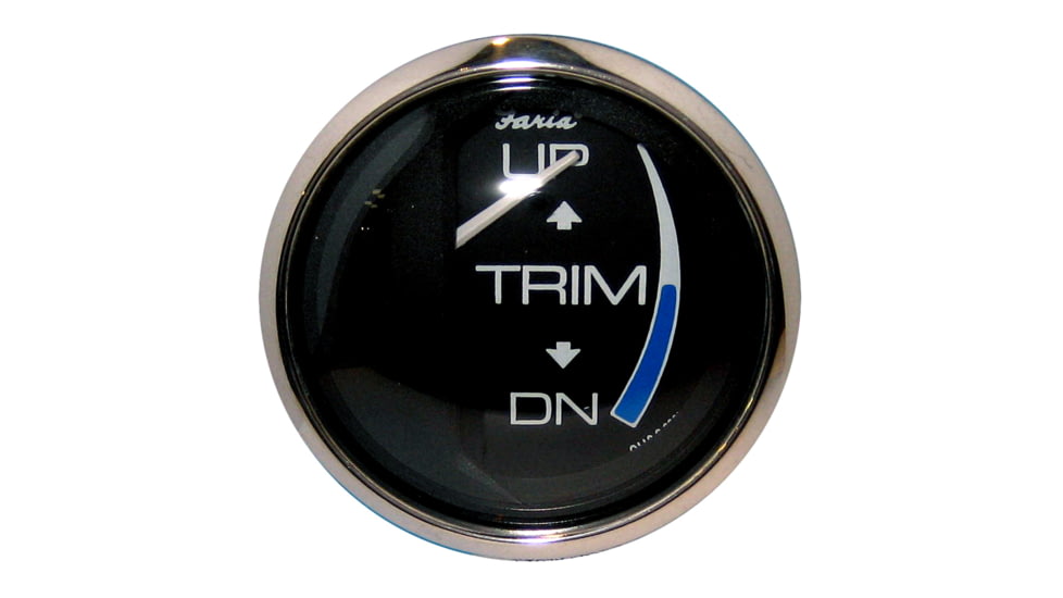 Faria Beede Instruments Black SS2" Trim Gauge J/E/Suzuki Outboard Chesapeake 54633