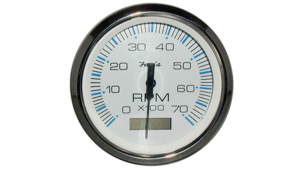Faria Beede Instruments Chesapeake White SS 4" Tachometer w/Hourmeter - 7,000 RPM Gas - Outboard 54643