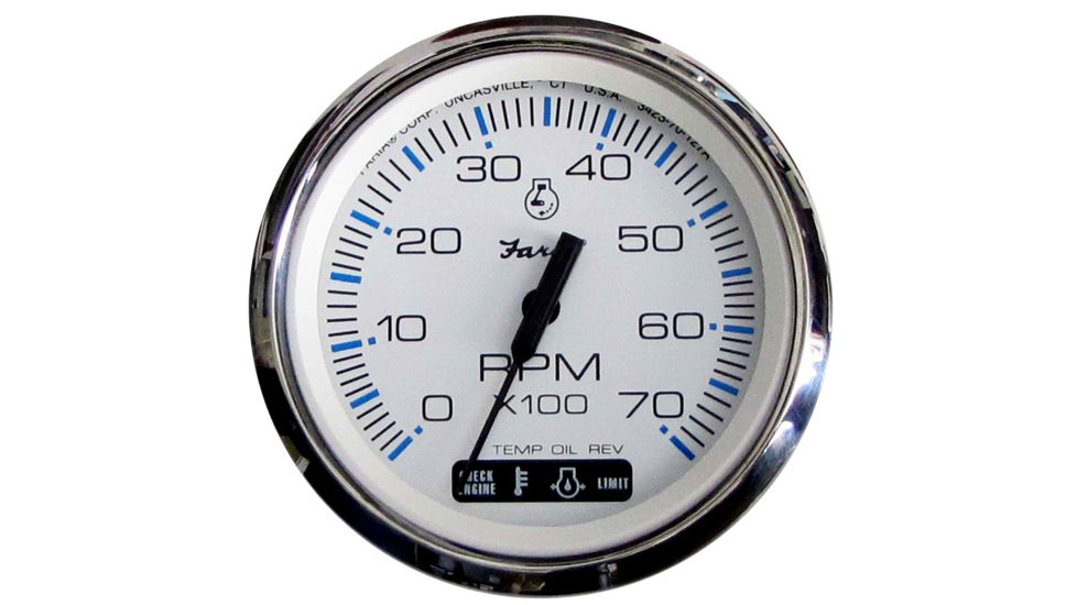 Faria Beede Instruments Chesapeake White SS 4" Tachometer w/Suzuki Monitor - 7,000 RPM Gas - Suzuki Outboard 54645