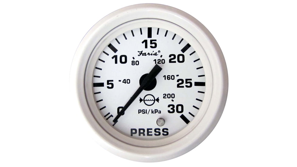 Faria Beede Instruments Dress White 2&quot; Water Pressure Gauge Kit - 30 PSI 54670