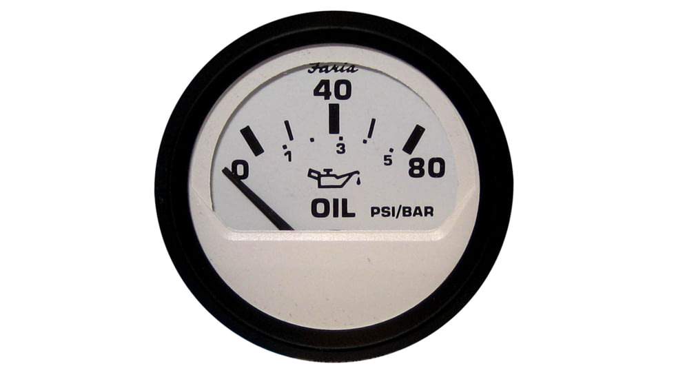 Faria Beede Instruments Euro White 2" Oil Pressure Gauge - 80PSI 54710