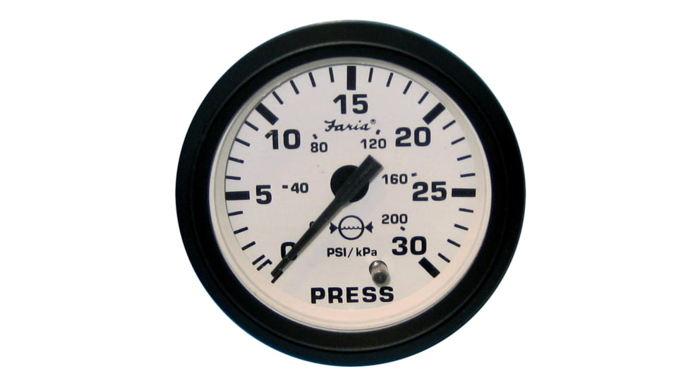Faria Beede Instruments Euro White 2" Water Pressure Gauge Kit - 30 PSI 54711
