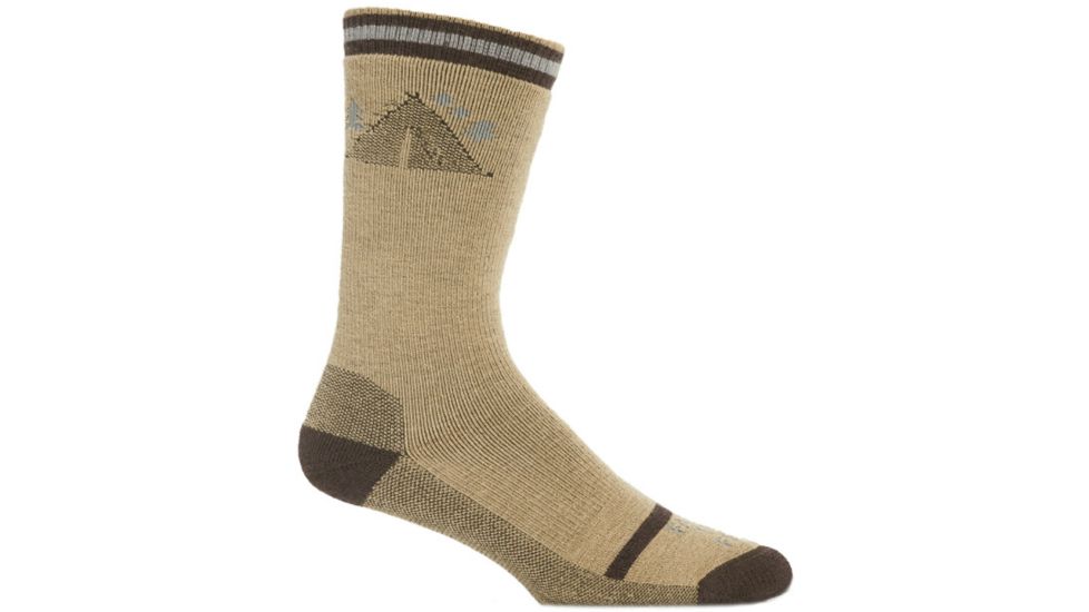 Farm To Feet Asheboro Camping Hiker Sock - Men's-Khaki/Brown-Large