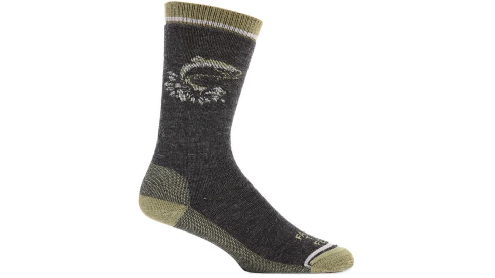 Farm To Feet Concord Fish Sporting Sock - Mens-Black/Olive Night-Large