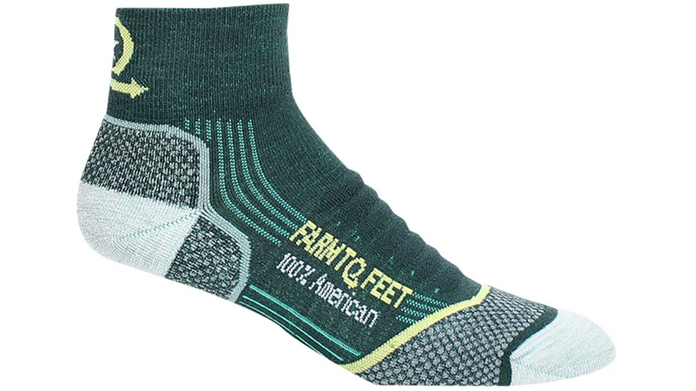 Farm To Feet Damascus Light 1/4 Crew Sock - Women's-Green Gables/Mint Leaf-Large