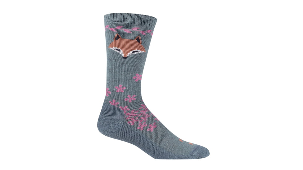 Farm To Feet Emeryville Light Fox Crew Sock- Womens, Balsam/Blush, Medium, FF-9698-280-BSBL-WM