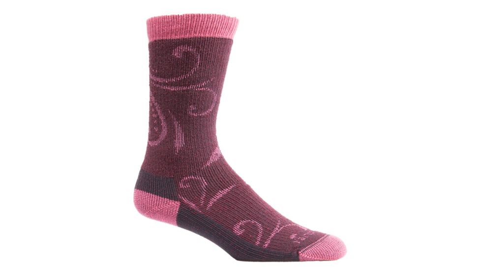 Farm To Feet Helena Stylized Traditional Hiker Sock - Womens-Zinfandel-Medium