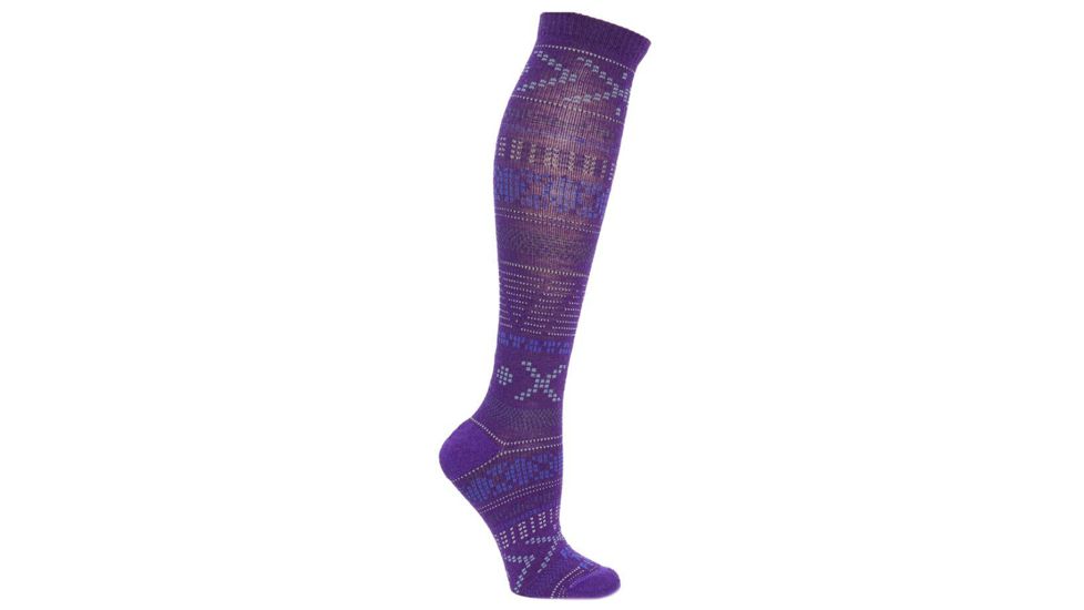 Farm To Feet Mahtomedi Nordic Knee High Sock - Womens-Purple/Wooly Blue-Medium